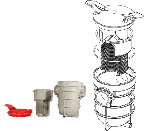 Pompa Ochronna, filtr koszykowy, luthmar